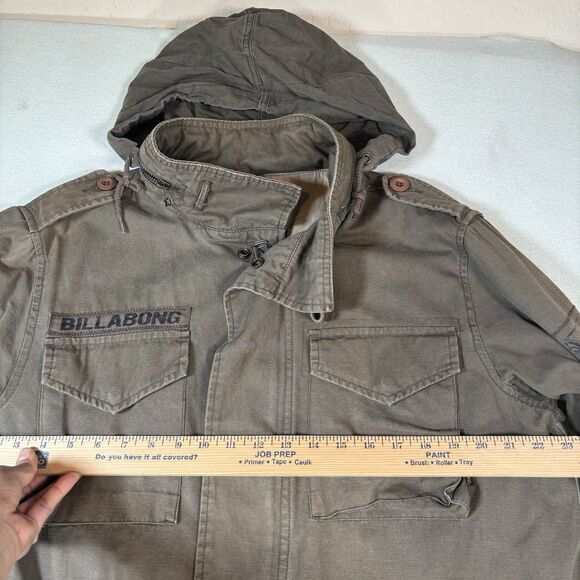 Vintage Billabong Military Jacket Mens Large Army Green RipStop Tactical Rare - Picture 12 of 13